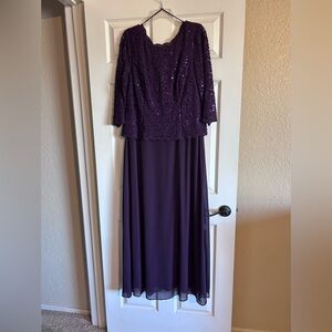Alex Evenings Long Sleeve Purple Gown